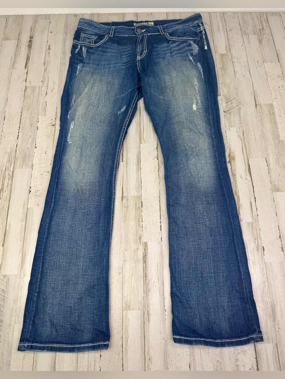 BKE Culture Straight Fit Womens 33x33.5 (37x33.5) Blue Denim Stretch